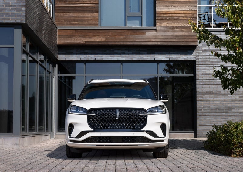The front of a 2026 Lincoln Aviator® SUV is shown. | Miller Lincoln in Saint Cloud MN