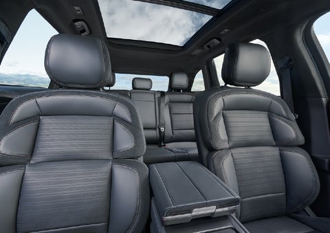 The spacious second row and available panoramic Vista Roof® is shown. | Miller Lincoln in Saint Cloud MN